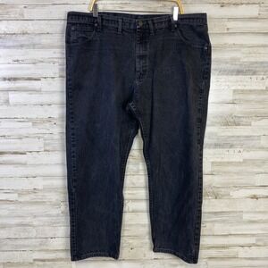 Wrangler Jeans Men 44x29 Black Denim 100% Cotton Straight Workwear Western